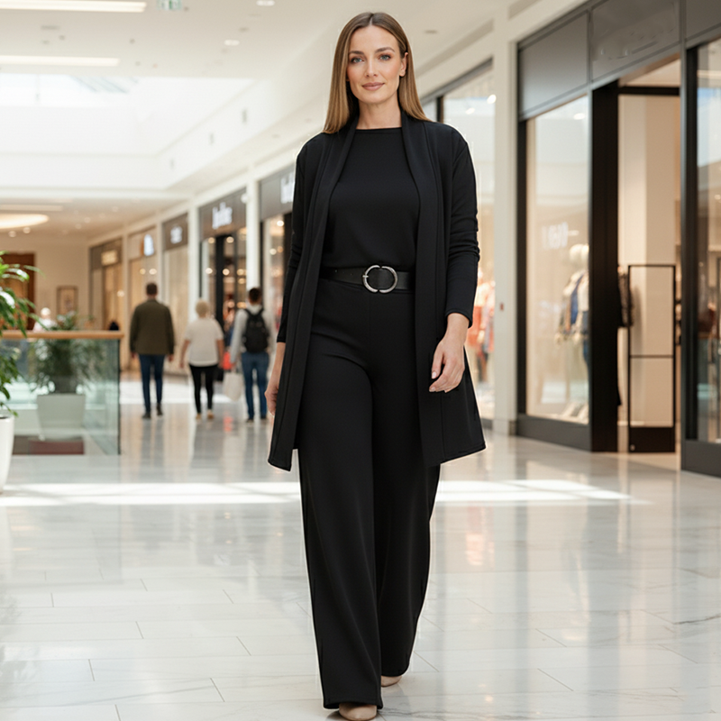 Women’s Luxe Comfort Three-Piece Suit Set Black