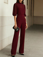 Women’s Elegant Three-Piece Set Wine Red