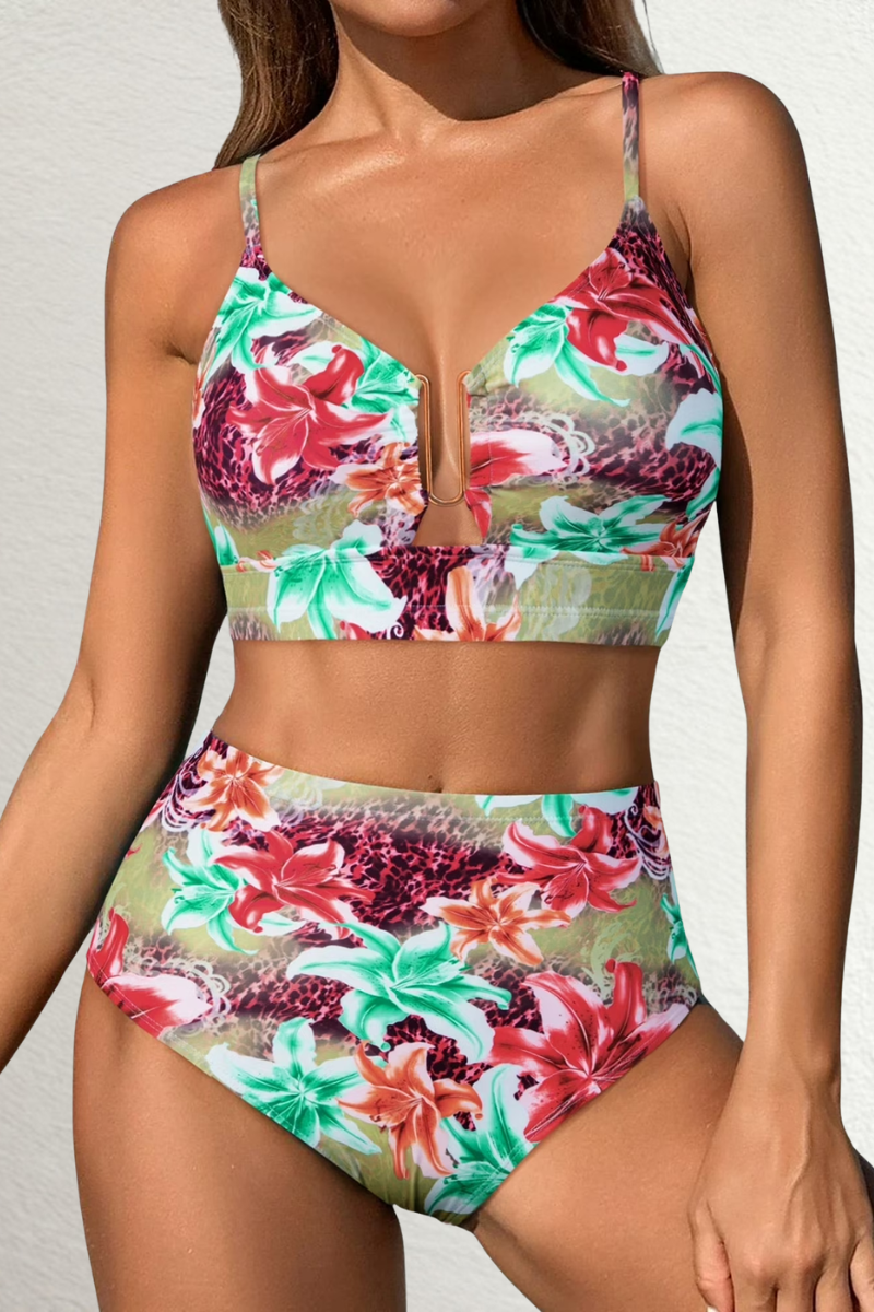 Women’s Stylish Tummy-Control Bikini Floral