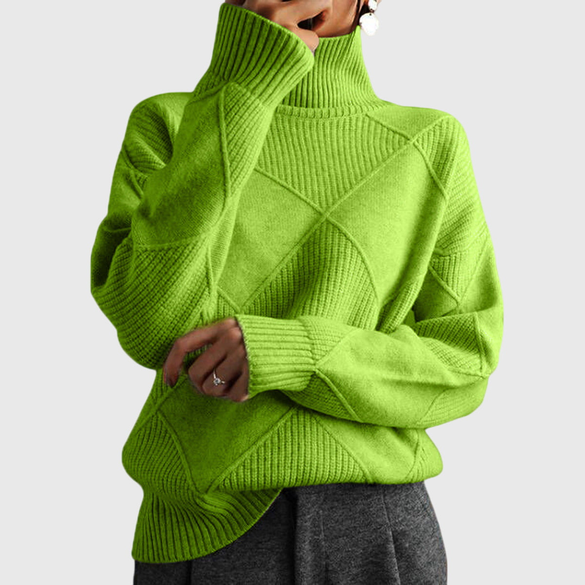 Women’s Turtleneck Jumper Green