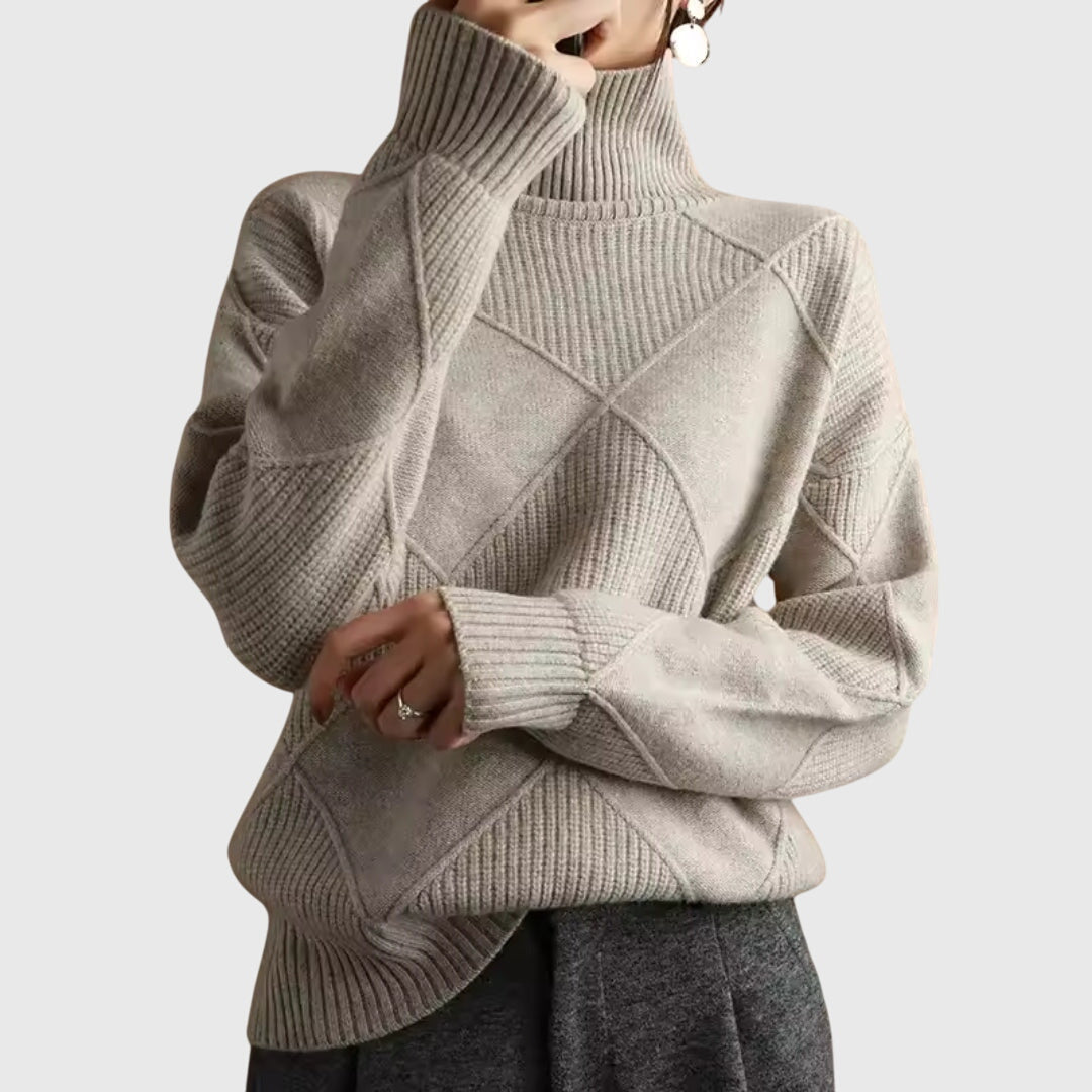 Women’s Turtleneck Jumper Grey