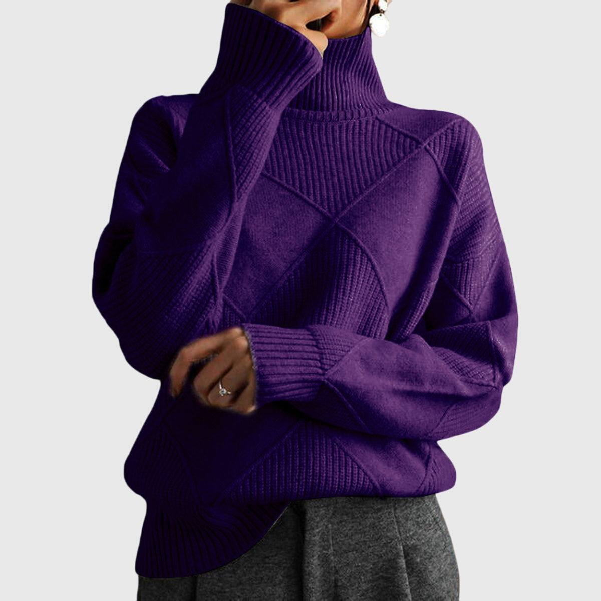 Women’s Turtleneck Jumper Purple