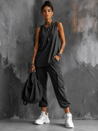 Women’s Comfortable Two-Piece Casual Set Grey