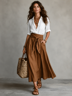 Women’s Two-Piece Colour Block Top and Trousers Set