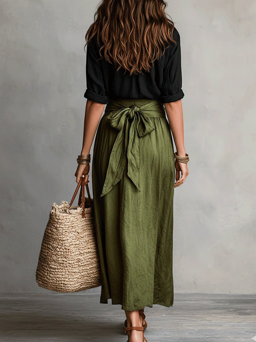 Women’s Two-Piece Colour Block Top and Trousers Set