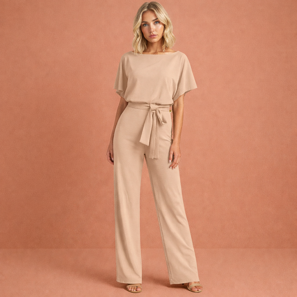 Women’s Two-Piece Set with Top and Trousers Beige