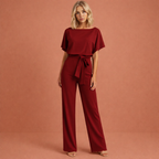 Women’s Two-Piece Set with Top and Trousers Red