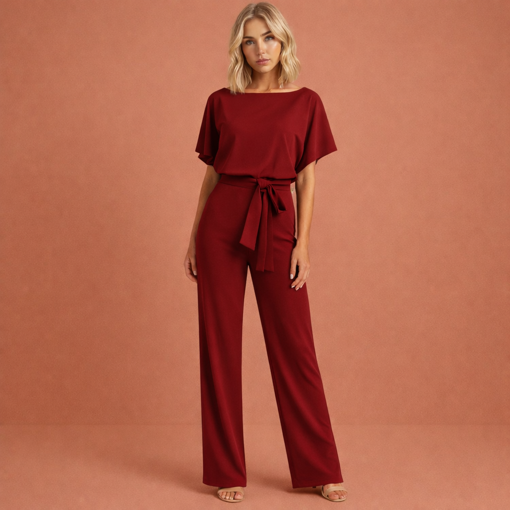 Women’s Two-Piece Set with Top and Trousers Red