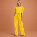Women’s Two-Piece Set with Top and Trousers Yellow