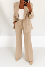 Women’s Timeless Two-Piece Suit Set Beige