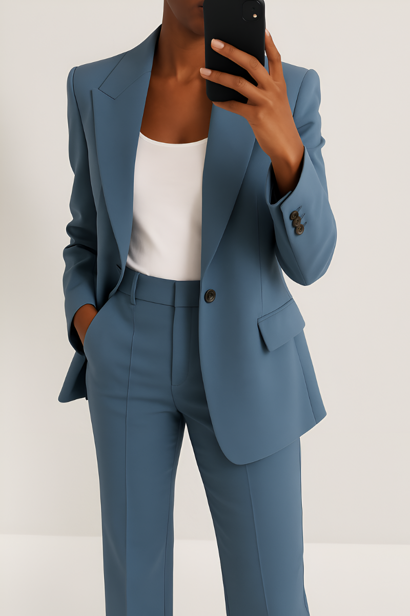Women’s Timeless Two-Piece Suit Set Blue