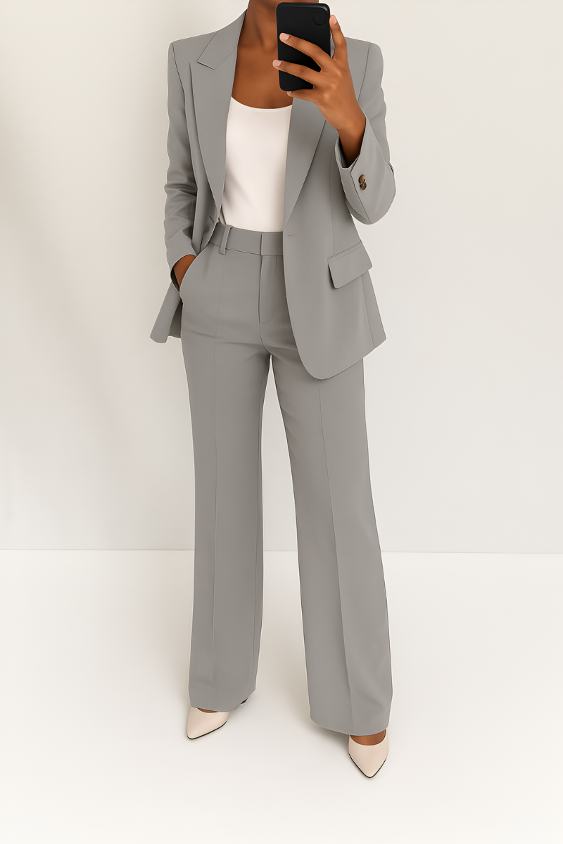 Women’s Timeless Two-Piece Suit Set Grey