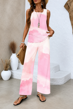 Women’s Relaxed Two-Piece Set with Top and Trousers Pink