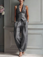 Women’s Elegant Two-Piece Set Grey