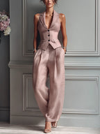 Women’s Elegant Two-Piece Set Pink