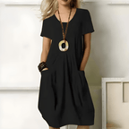 Women’s Casual Relaxed Fit Short Sleeve Dress Black
