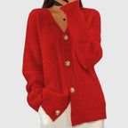 Women’s Comfortable Open-Front Cardigan Red
