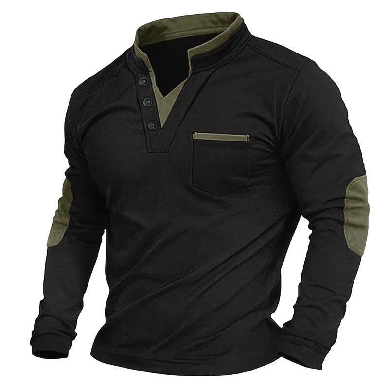 Men’s V-Neck Sweatshirt Olive Green