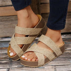 Women’s Comfortable Platform Sandals for Summer Beige