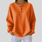Women’s Oversized Waffle Knit Henley Jumper