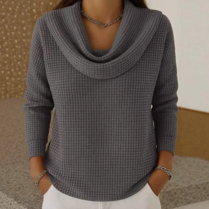 Women’s Soft Waffle Knit Jumper Grey