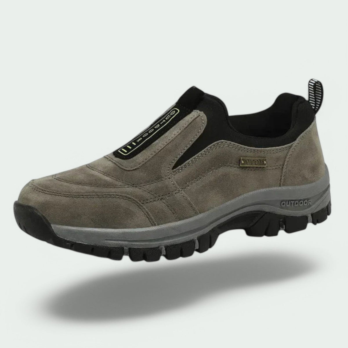 Men’s Cushioned Comfort Walking Trainers Grey Brown