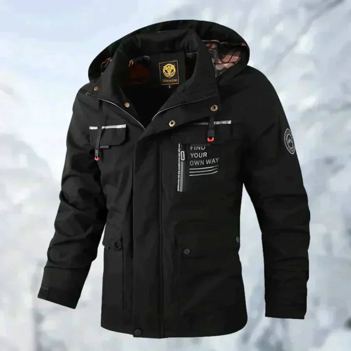 Men’s Waterproof Outdoor Rain Jacket Black