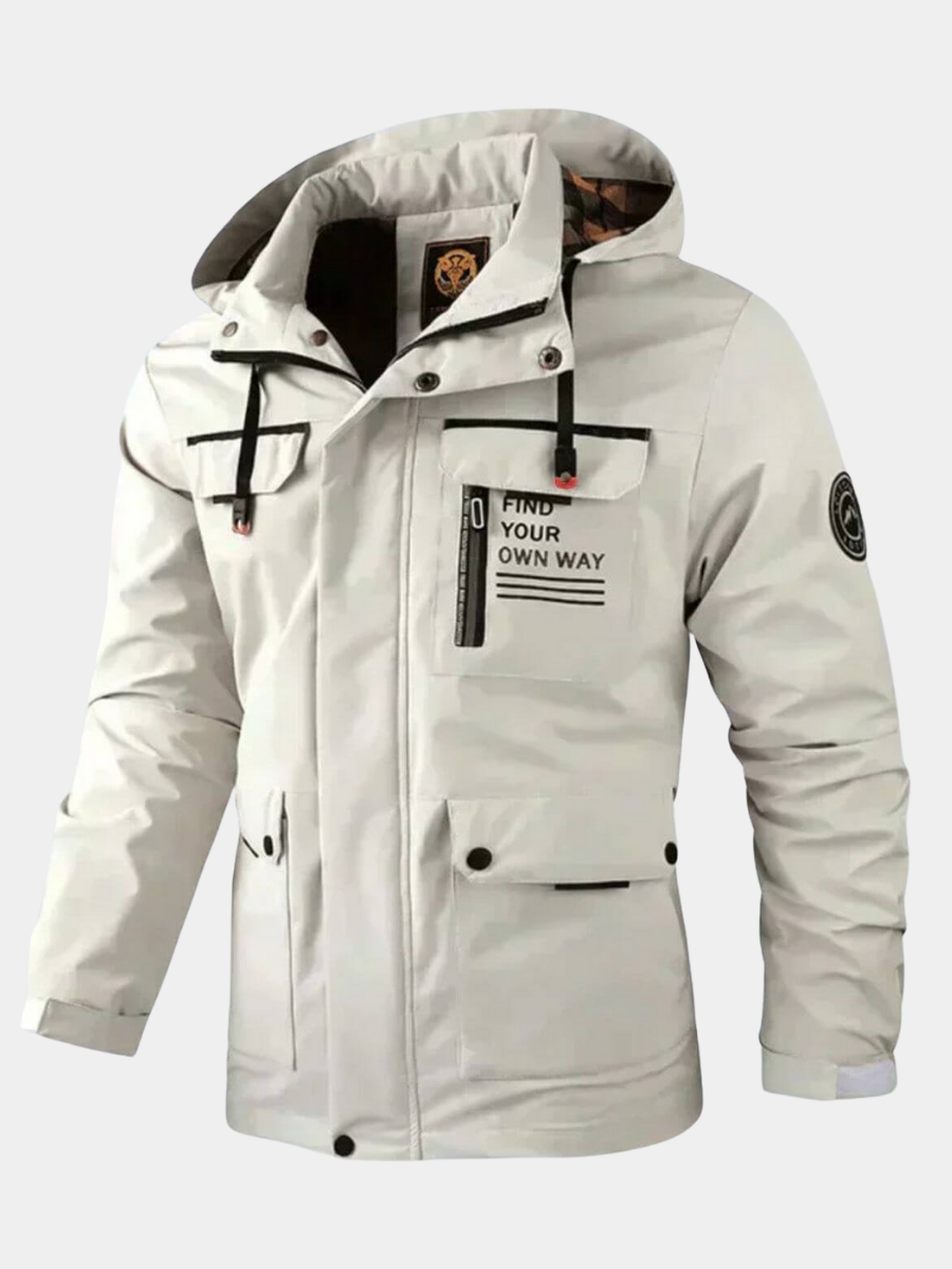 Men’s Waterproof Outdoor Rain Jacket White