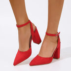 Women’s Wide Fit Comfort Heels Red