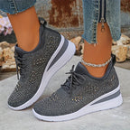 Women’s Wide Fit Comfort Sneakers with Arch Support Grey