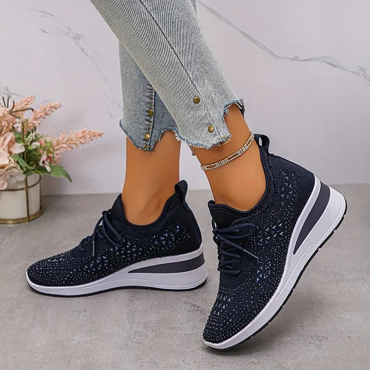 Women’s Wide Fit Comfort Sneakers with Arch Support Navy