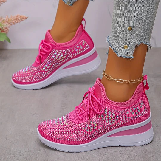 Women’s Wide Fit Comfort Sneakers with Arch Support Pink