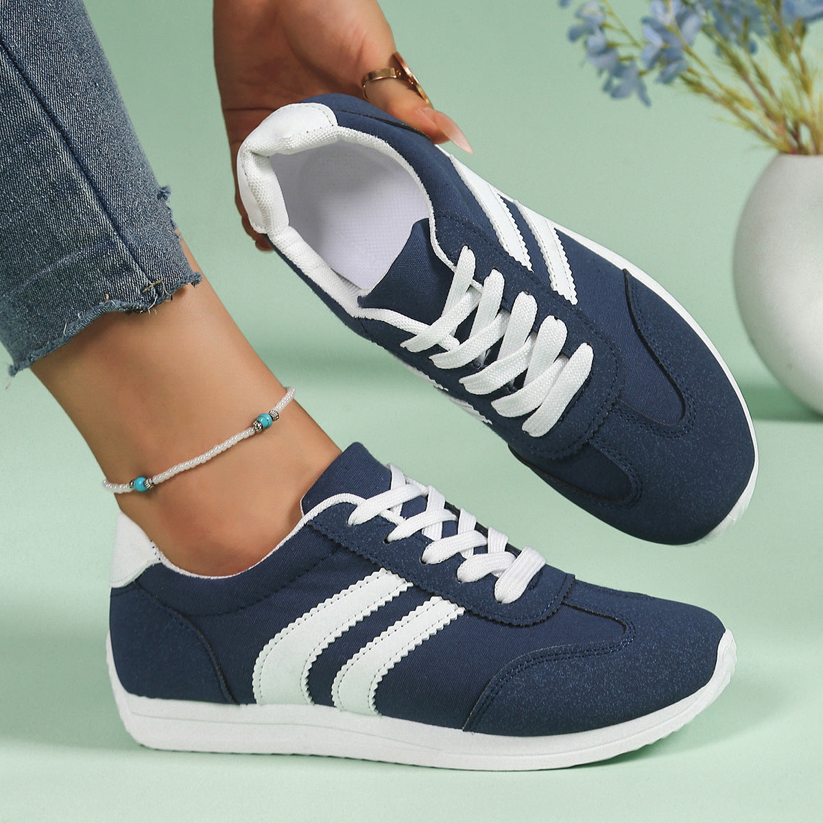 Women’s Wide Fit Comfort Trainers with Supportive Footbed