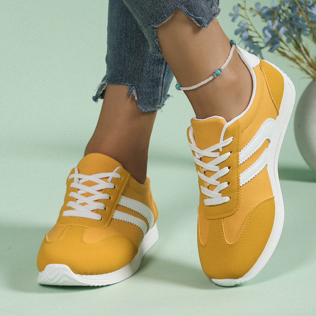 Women’s Wide Fit Comfort Trainers with Supportive Footbed Yellow