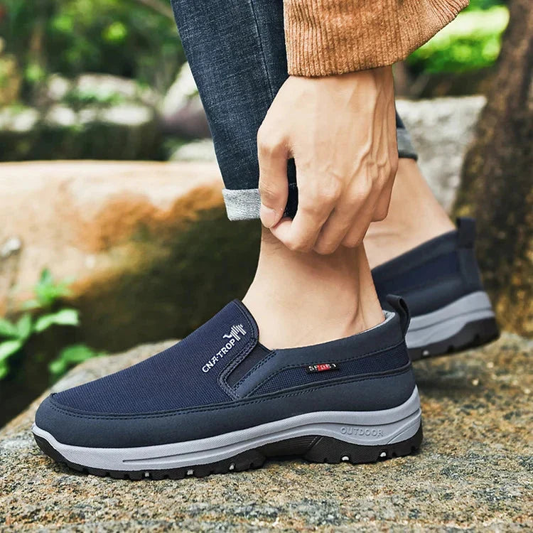 Men’s Comfortable Wide Fit Trainers with Cushioned Sole Blue