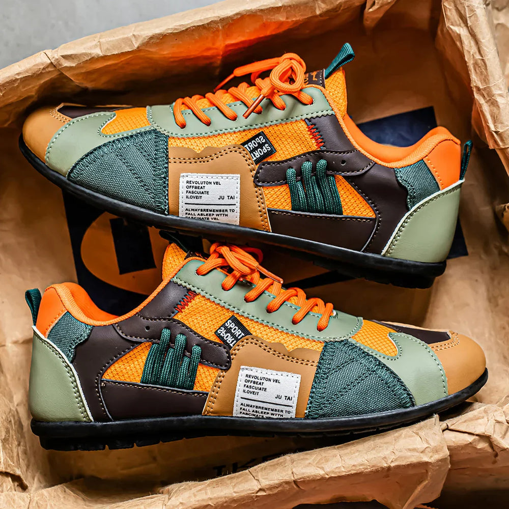 Men’s Comfortable Wide Fit Sneakers with Supportive Footbed Orange