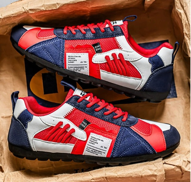 Men’s Comfortable Wide Fit Sneakers with Supportive Footbed Red