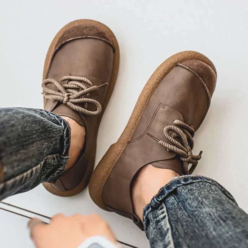 Women’s Comfortable Wide Fit Leather Trainers