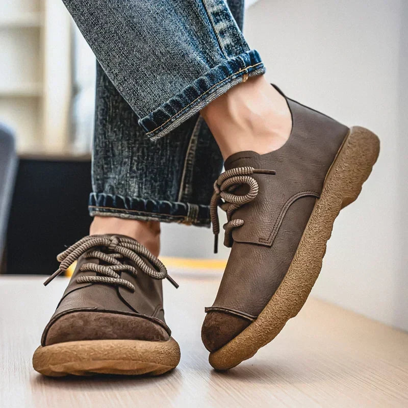 Women’s Comfortable Wide Fit Leather Trainers