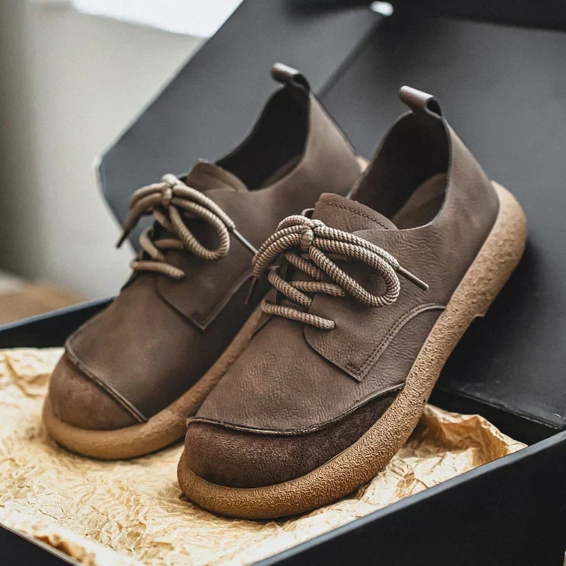 Women’s Comfortable Wide Fit Leather Trainers