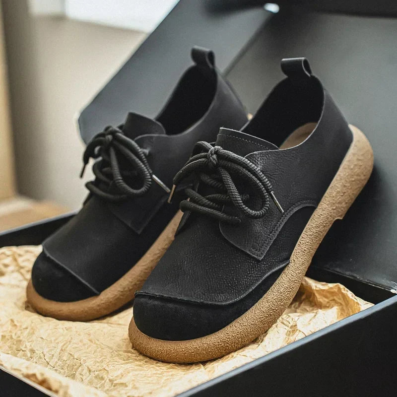 Women’s Comfortable Wide Fit Leather Trainers