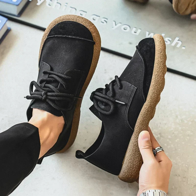 Women’s Comfortable Wide Fit Leather Trainers
