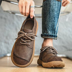 Women’s Comfortable Wide Fit Leather Trainers Brown
