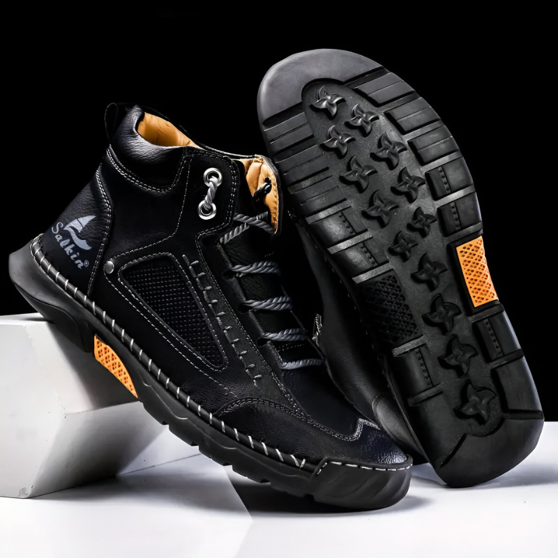 Men’s Comfortable Supportive Trainers with Wide Toe Box Black