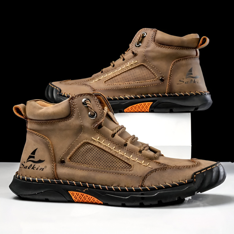 Men’s Comfortable Supportive Trainers with Wide Toe Box Brown