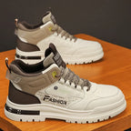 Men’s Comfortable Wide Fit Cushioned Leather Trainers White