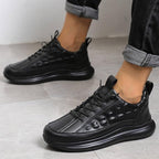Women’s Comfortable Wide Fit Leather Trainers with Arch Support