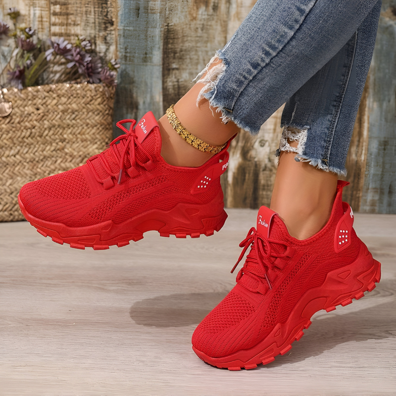Women’s Wide-Fit Comfort Trainers Red