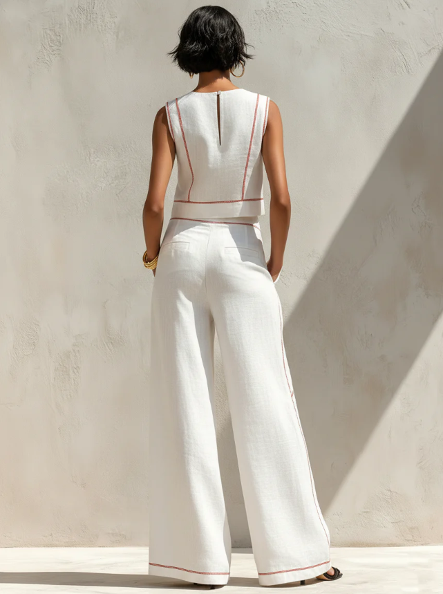 Women’s Elegant Two-Piece Set with Top and Trousers