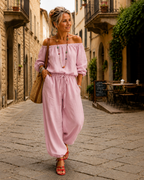 Women’s Casual Wide-Leg Jumpsuit Pink